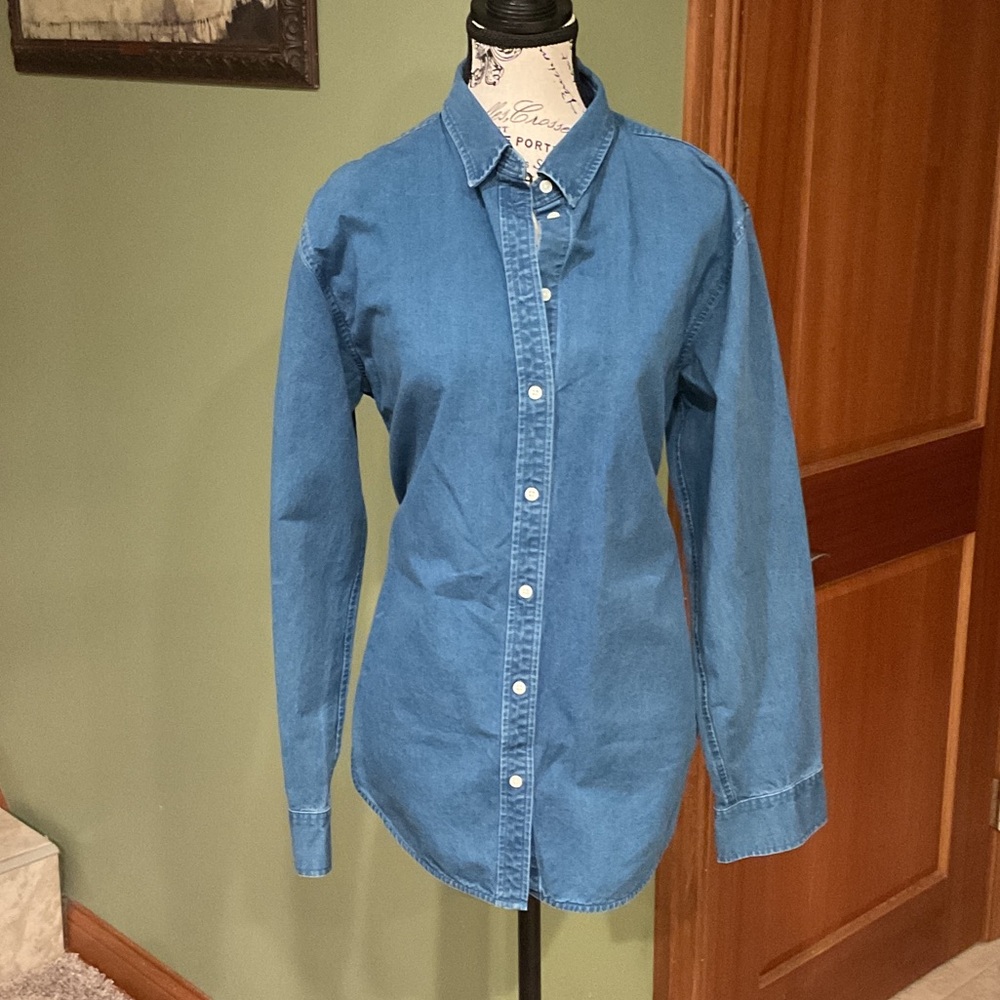 Everlane Classic Blue Denim Shirt, Size 12